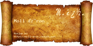 Moll Áron névjegykártya